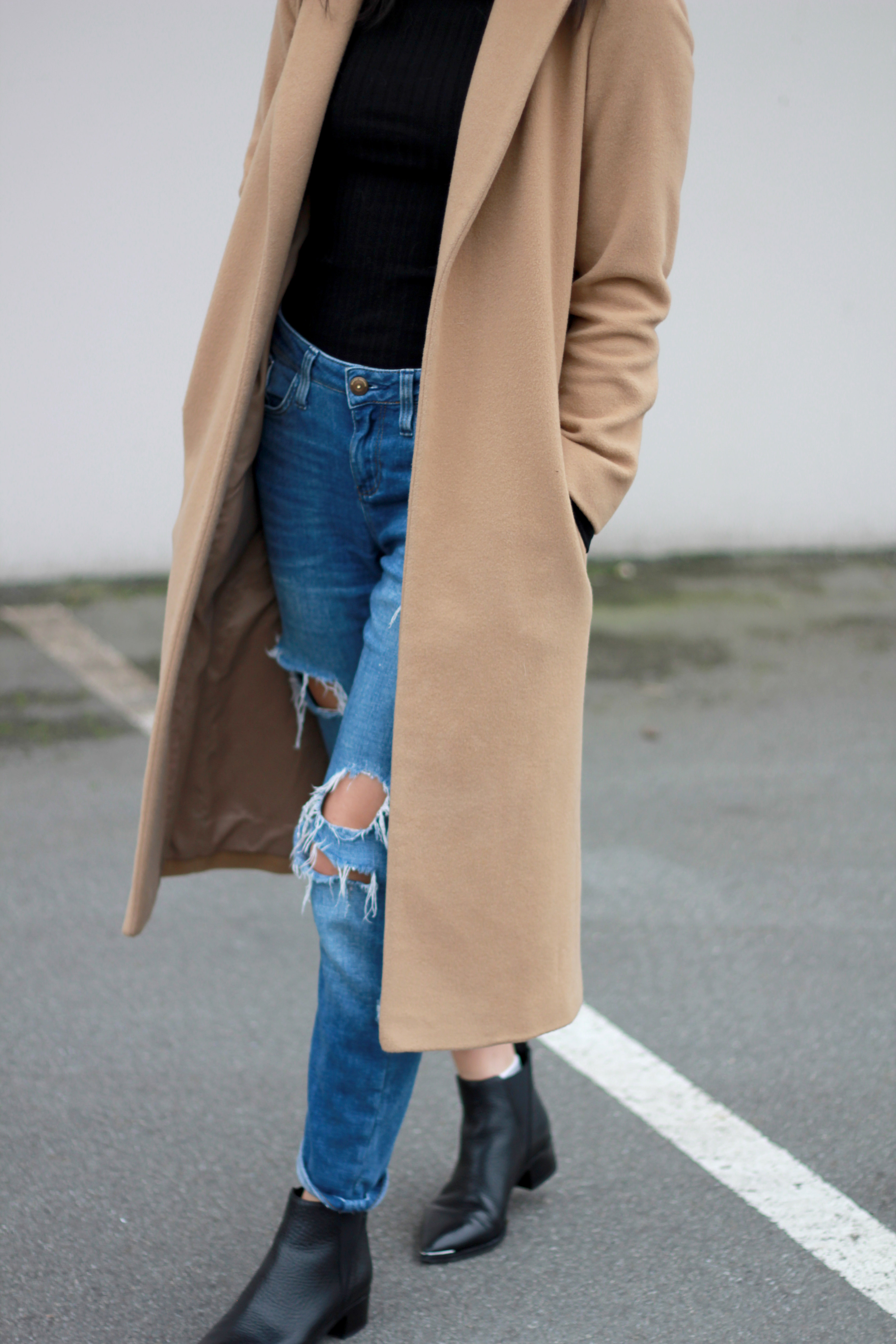 what the fung caitlin fung camel coat boyfriend jeans