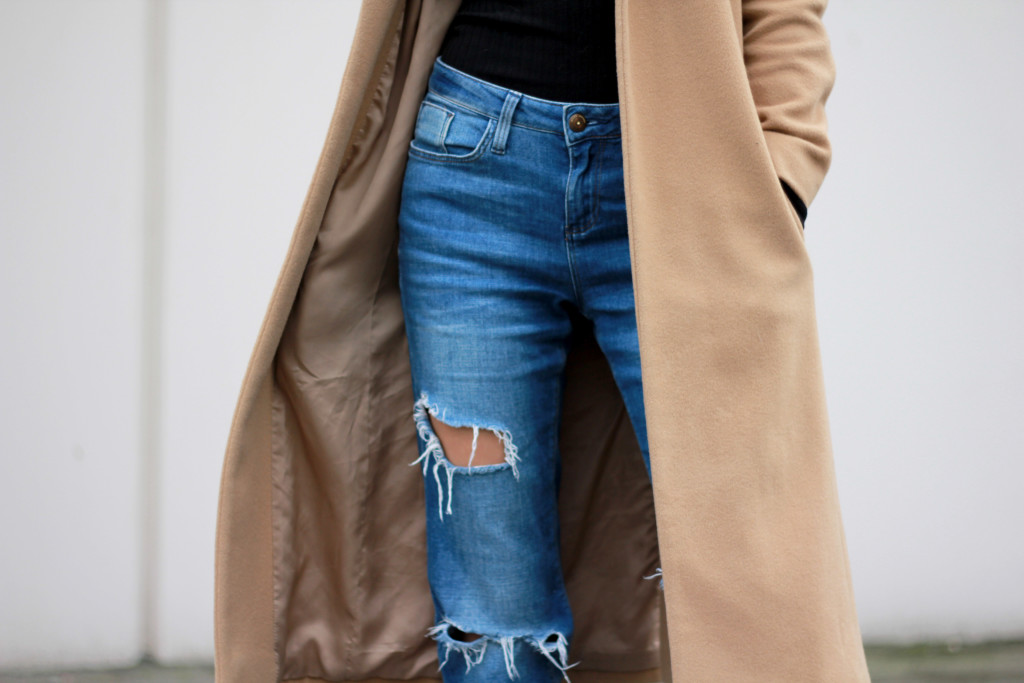 caitlin fung what the fung boyfriend jeans camel coat