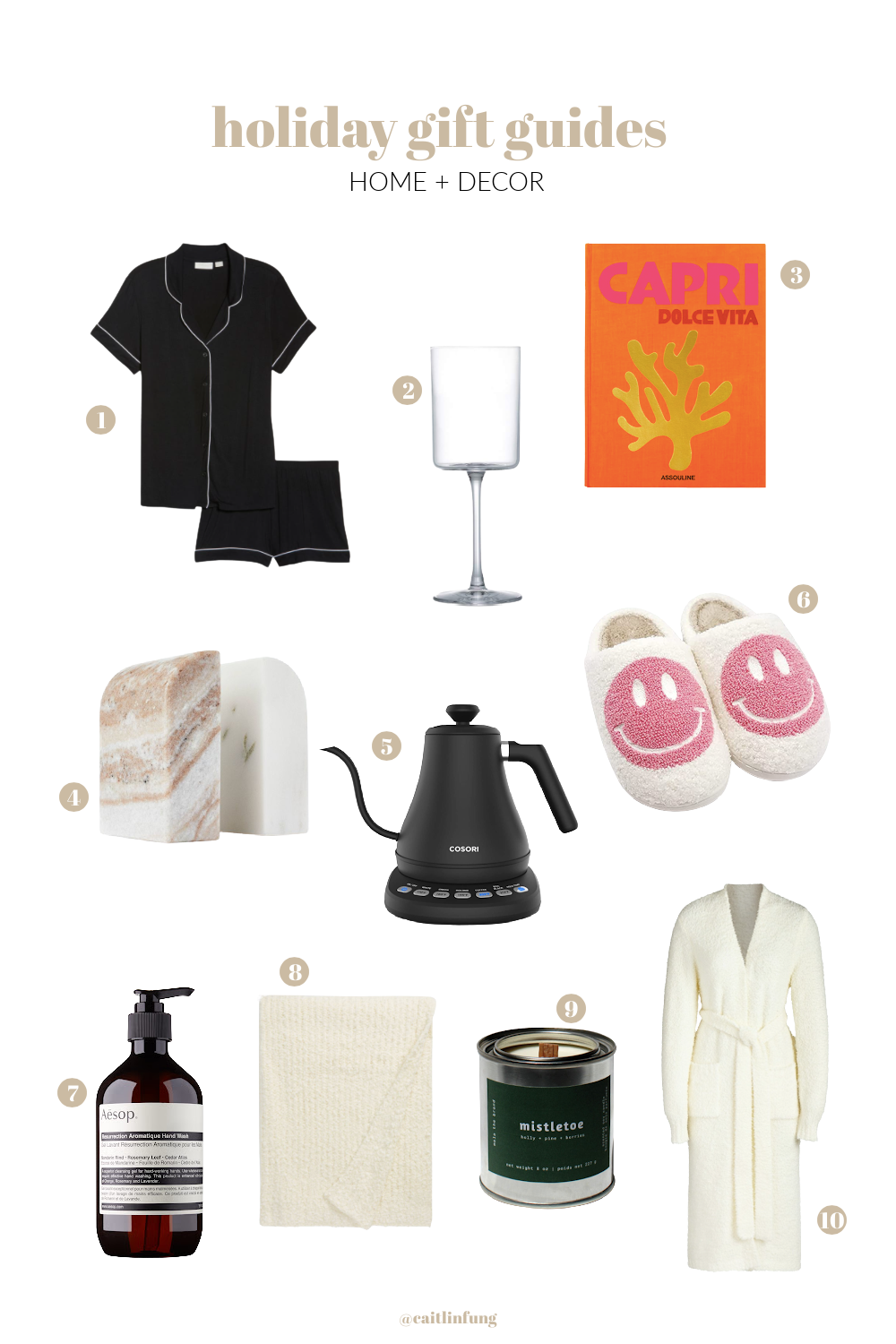 Holiday Gift Guide for the homebody and home decor